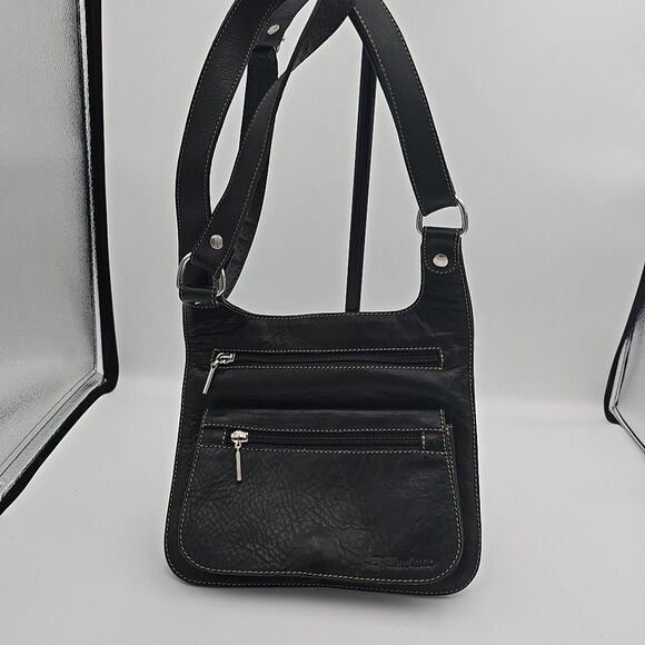 D’Luciano Moda Mexico Black Leather Shoulder Bag - Picture 1 of 10